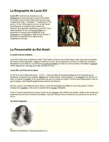 La Biographie de Louis XIV La Personnalité du  Roi-Soleil