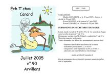 Ech T'chou Canard Juillet 2005 n° 90 Arvillers