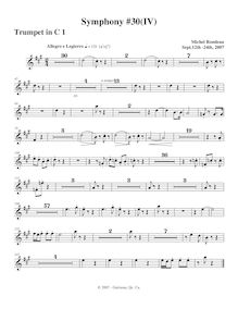 Partition trompette 1, Symphony No.30, A major, Rondeau, Michel par Michel Rondeau