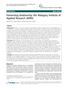 Harnessing biodiversity: the Malagasy Institute of Applied Research (IMRA)