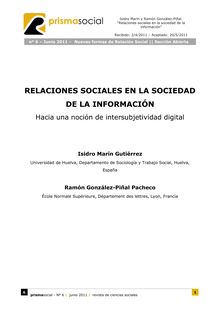 15. RELACIONES SOCIALES EN LA SOCIEDAD DE LA INFORMACIÓN