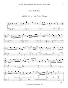 Partition , Petit Cornet ou Petite Tierce, Oeuvres complètes d orgue