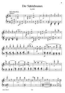 Partition Transcription pour piano solo, Die Schönbrunner, Op.200