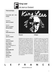 King Lear de Godard Jean-Luc