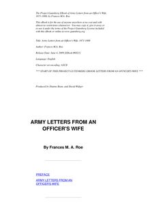Army Letters from an Officer s Wife, 1871-1888
