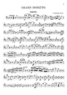 Partition basson, Nonet, Op.31, Grand Nonetto, F Major, Spohr, Louis