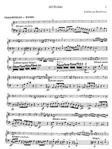 Partition violoncelles / Basses, Ah! Perfido, C major, Beethoven, Ludwig van