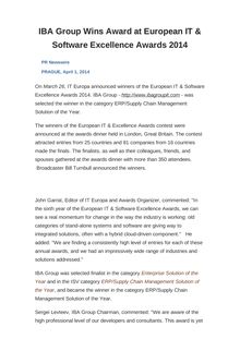 IBA Group Wins Award at European IT & Software Excellence Awards 2014
