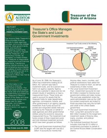 Treasurer of the State of Arizona June 30, 2008 Report Highlights -Financial Audit