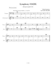 Partition Percussion, Symphony No.18, B-flat major, Rondeau, Michel par Michel Rondeau
