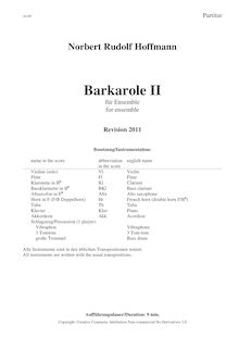 Partition complète (German notes), Barkarole II, Hoffmann, Norbert Rudolf