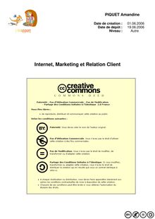 Internet, Marketing et Relation Client 