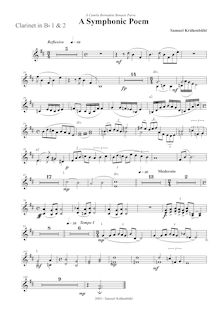 Partition clarinette 1/2 (B♭), A symphonique Poem, Krähenbühl, Samuel