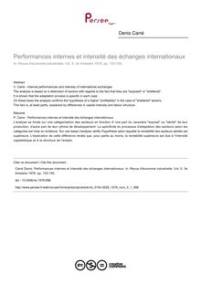 Performances internes et intensité des échanges internationaux - article ; n°1 ; vol.5, pg 133-150