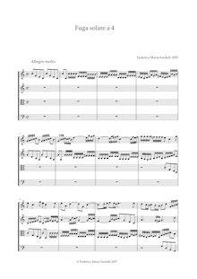 Partition complète, Fuga solare a 4, pour cordes et continuo, Sardelli, Federico Maria