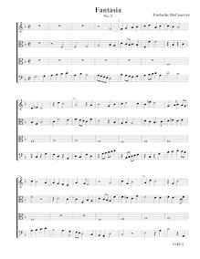 Partition Fantasia No.2 - partition complète (Tr T T B), fantaisies pour 4 violes de gambe