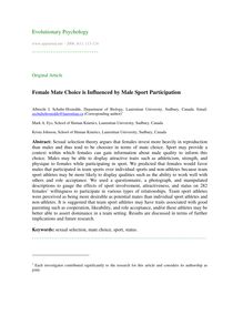 Female mate choice is influenced by male sport participation