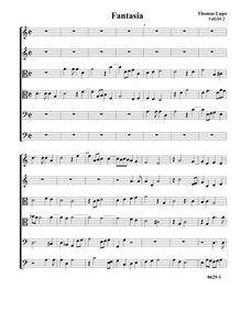 Partition Fantasia VdGS No.2 - partition complète (Tr Tr A T B B), fantaisies pour 6 violes de gambe