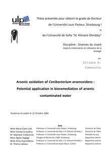Arsenic oxidation of Cenibacterium arsenoxidans