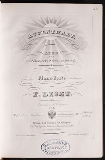 Partition Aufenthalt (S.560/3), Collection of Liszt editions, Volume 1