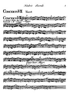 Partition hautbois 2 (600 dpi), 12 Concertos à cinque, Op.7, Concerti a cinque con violini, oboè, violetta, violoncello e basso continuo. opera settima.