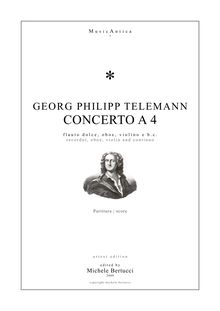 Partition complète, Quartetto, TWV 43:G6, G major, Telemann, Georg Philipp par Georg Philipp Telemann