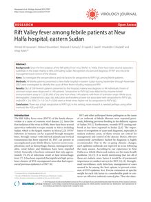 Rift Valley fever among febrile patients at New Halfa hospital, eastern Sudan