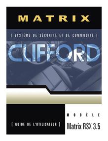 Notice Système de voiture sécurité Clifford  Matrix RSX3.5