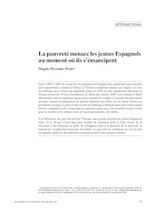 La pauvreté menace les jeunes Espagnols au moment où ils s émancipent - article ; n°1 ; vol.383, pg 75-89