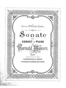 Partition complète et , partie, Sonata pour Cornet et Piano, Op.18