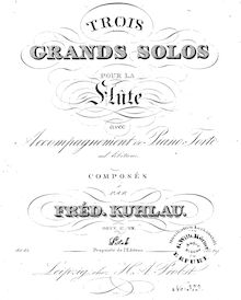 Partition de piano (Nos.2-3), 3 Grand Solos pour flûte, Op.57