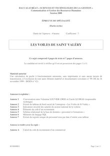 Sujet du bac STG 2008: Communication et Gestion des Ressources Humaines - Les voiles de Saint Valéry