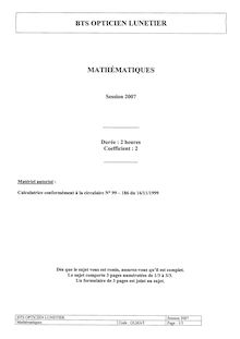 Btsoptilu mathematiques 2007