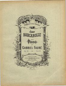 Partition Front et back covers, Barcarolle No.4 en A-flat, Op.44