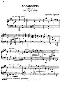 Partition No.2 - Sarabande (Rameau), From pour 18th Century, 11 Harpsichord & Clavichord Pieces Transcribed for the Piano