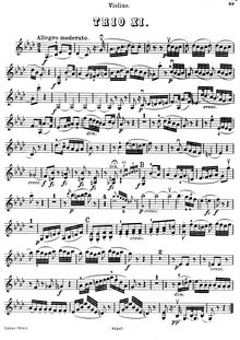 Partition de violon, Piano Trio, Hob.XV:14 (Op.39), A♭ Major