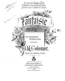 Partition de piano et hautbois , partie, Fantaisie pour Hautbois