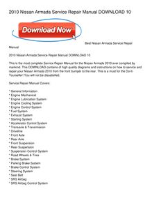 2010 Nissan Armada Service Repair Manual DOWNLOAD 10