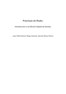 Practicas de Radio. Introduccion a la Edicion Digital de Sonido.