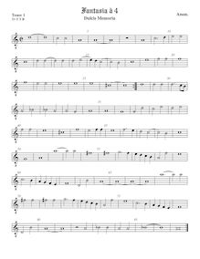Partition ténor viole de gambe 1, octave aigu clef, Dulcis memoria