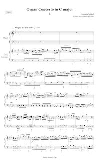 Partition orgue solo avec orchestral reduction written petit, orgue Concerto en C major