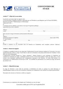 Convention validée par le CEVU du septembre2010
