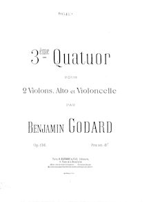 Partition viole de gambe, corde quatuor No.3, A major, Godard, Benjamin