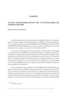 Almería. Actos Conmemorativos del II Centenario de Darwin 1809-2009