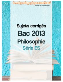 Bac 2013 corrigé philosophie série ES sujet 3 : Texte d Anselme