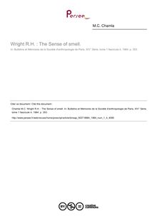 Wright R.H. : The Sense of smell.  ; n°4 ; vol.1, pg 353-353