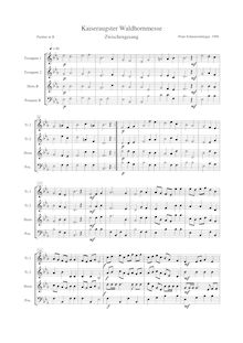Partition Zwischengesang (between pour lectures): Transposed Score (en B♭), Kaiseraugster Waldhornmesse