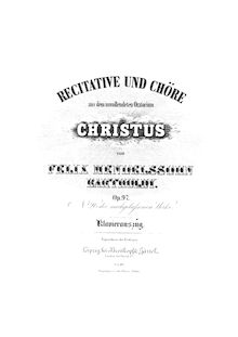 Partition complète, Christus, Erde, Hölle und Himmel, Mendelssohn, Felix par Felix Mendelssohn