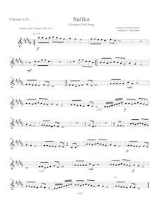 Partition Piccolo clarinette (E♭), Suliko, სულიკო, Tsereteli, Varenka