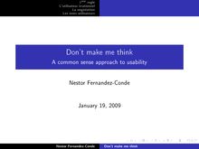 Don t make me think - A common sense approach to usability
